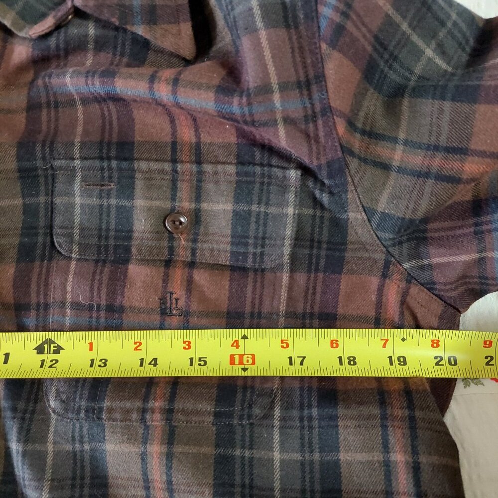 Lauren Ralph Lauren Women's M Plaid Flannel Button-up Shirt Brown 100% Cotton - Picture 7 of 8